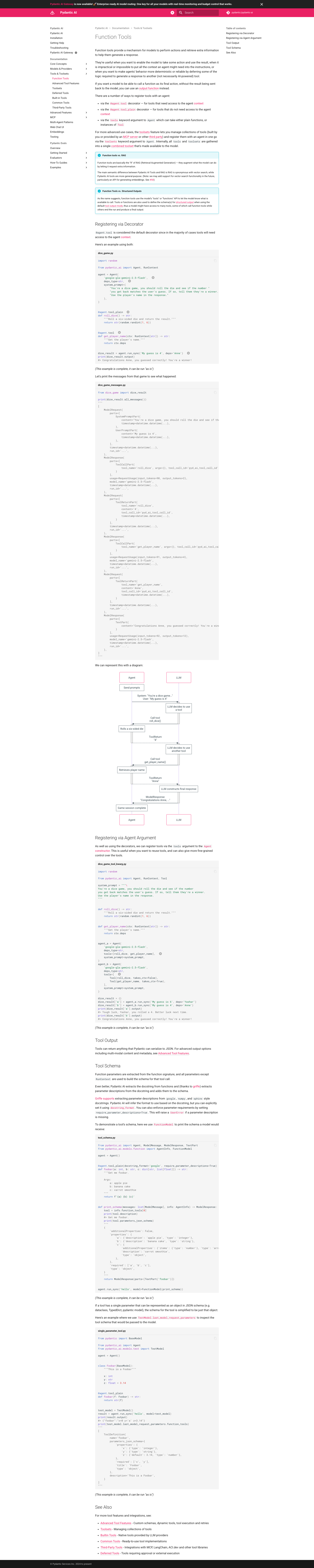 PydanticAI Tools 文档